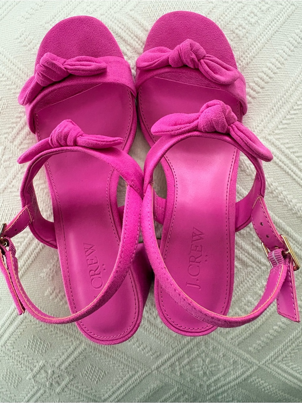 J.Crew Women's Pink Bow Heel Sandals - Picture 4 of 6